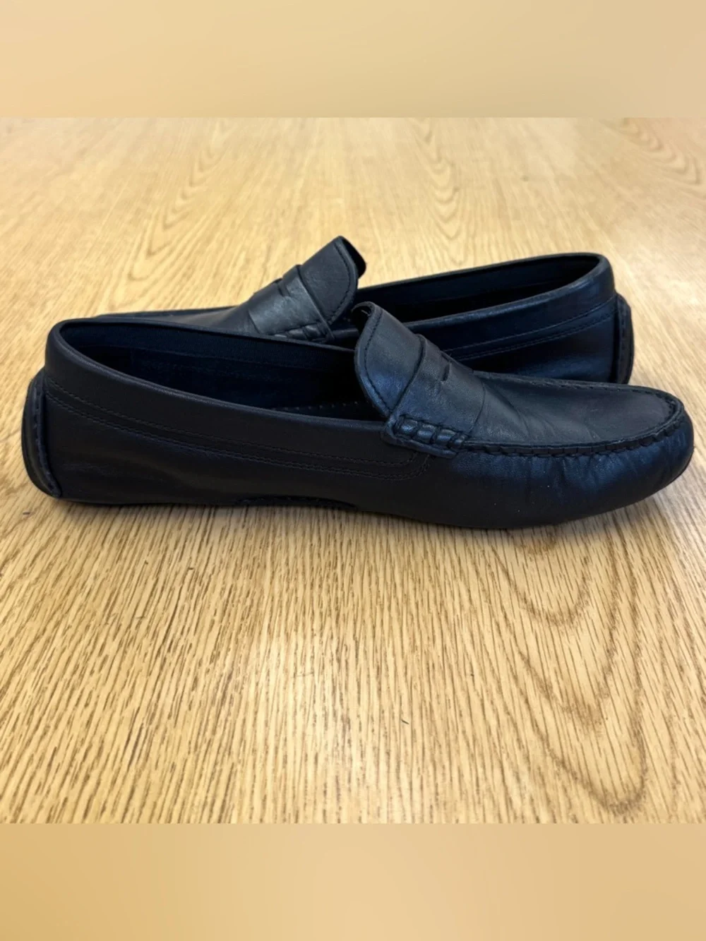 Cole Haan Women’s Black Leather Penny Driving Loafers Size 8B Minimalist Preppy
